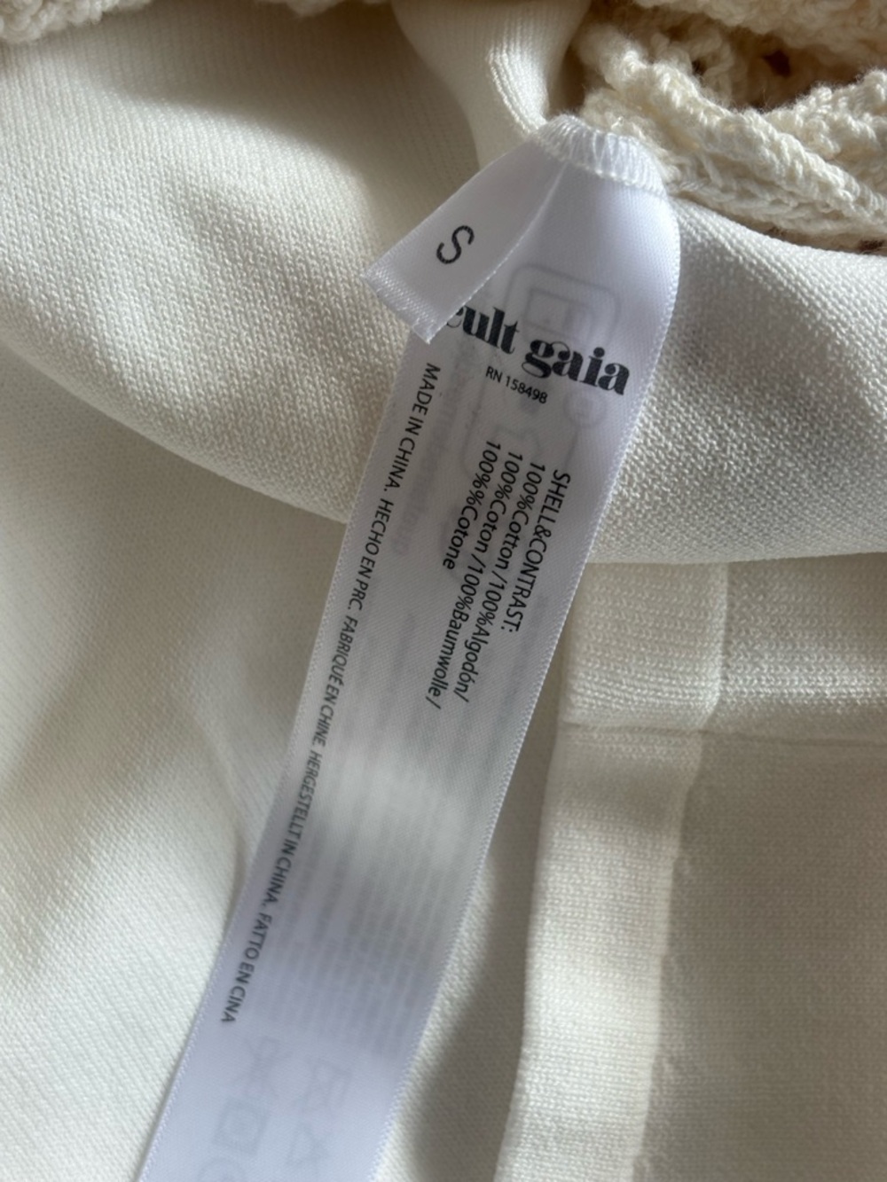 Cult Gaia Chimi Cotton Knit Mini Dress in Off White Sz. Small BNWT - Picture 11 of 11